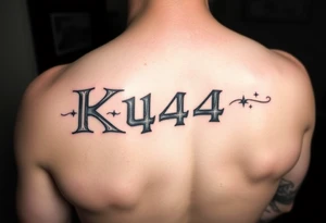 The name Kyro incorporated with the number 444 tattoo idea