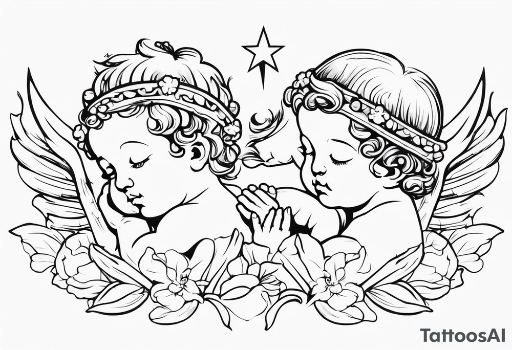 putti praying tattoo idea