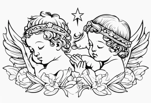 putti praying tattoo idea