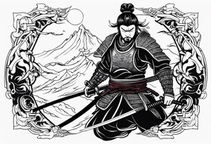 samurai beheading demon tattoo idea