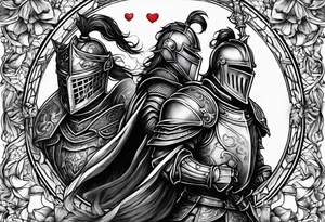 two male knights in love tattoo idea
