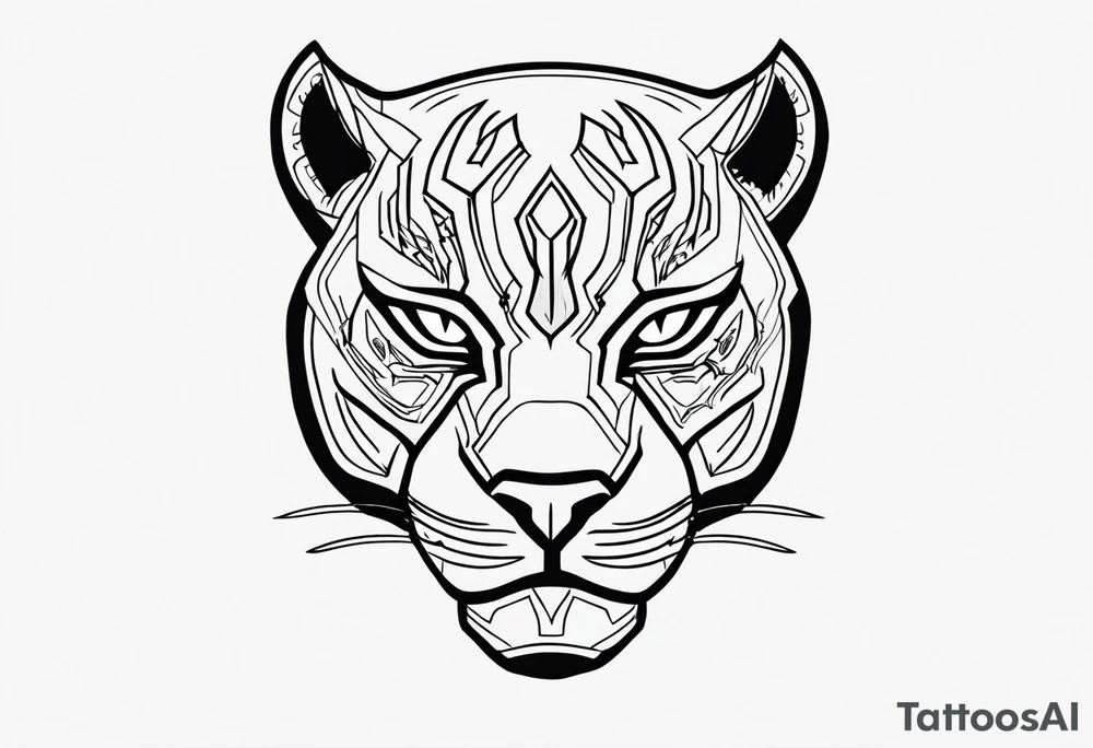 Black panther hell tattoo idea
