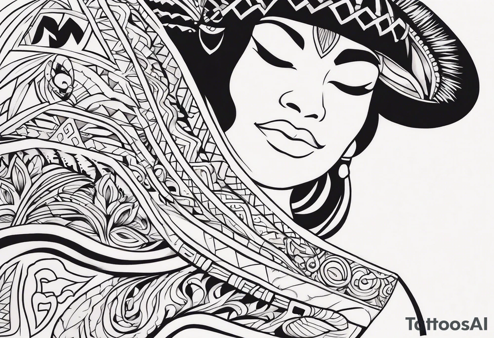 Polynesian neck to chin tattoo tattoo idea