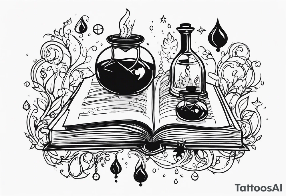 Potion Spellbook tattoo idea