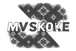 The word “MVSKOKE” shaded with Pendleton print tattoo idea