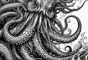 Kraken tentacles coming out of water tattoo idea