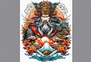 Japanese thunder god and japanese wind god tattoo idea