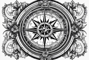 circle with divine proportion and compass tattoo idea