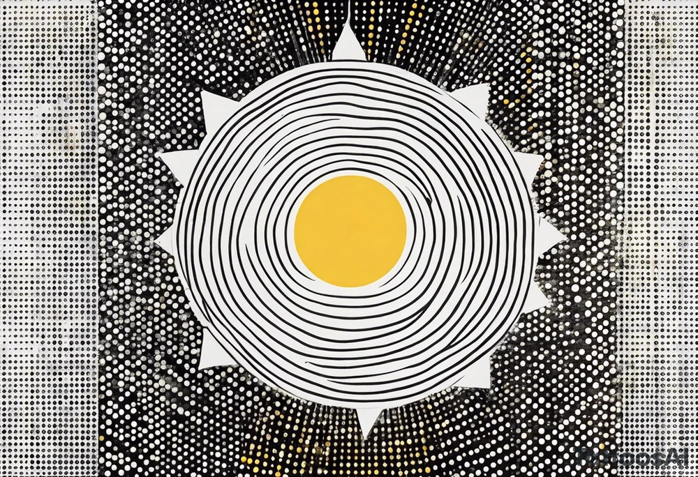 simple sunshine shape made of dots tattoo idea