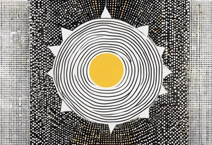 simple sunshine shape made of dots tattoo idea