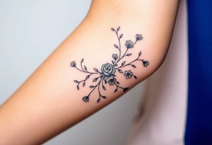 Bipolar disorder molecule with vines and flowers intertwined tattoo idea
