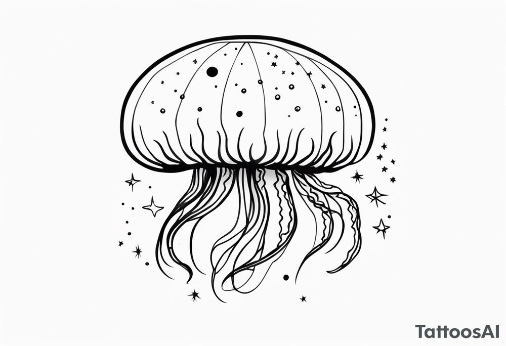 Small jellyfish with Scorpio Star constellation behind it tattoo idea Small jellyfish with Scorpio Star constellation behind it tattoo idea