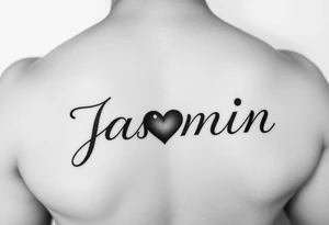 i just need the name jasmin on a blank canvas with the dot in the letter i to be a heart tattoo idea