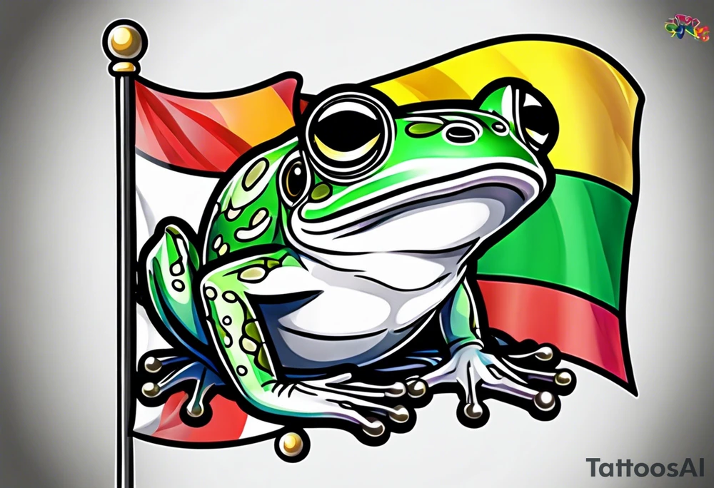 cute frog pride flag tattoo idea