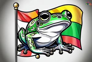 cute frog pride flag tattoo idea