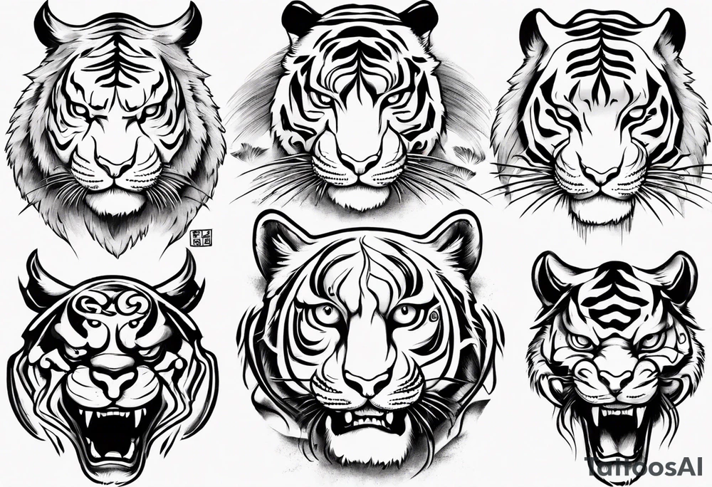 elemental tiger tattoo idea