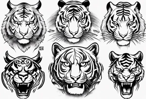 elemental tiger tattoo idea