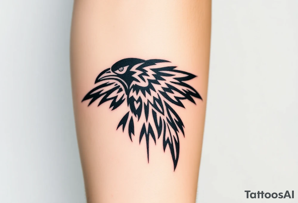 crow tribal tattoo idea