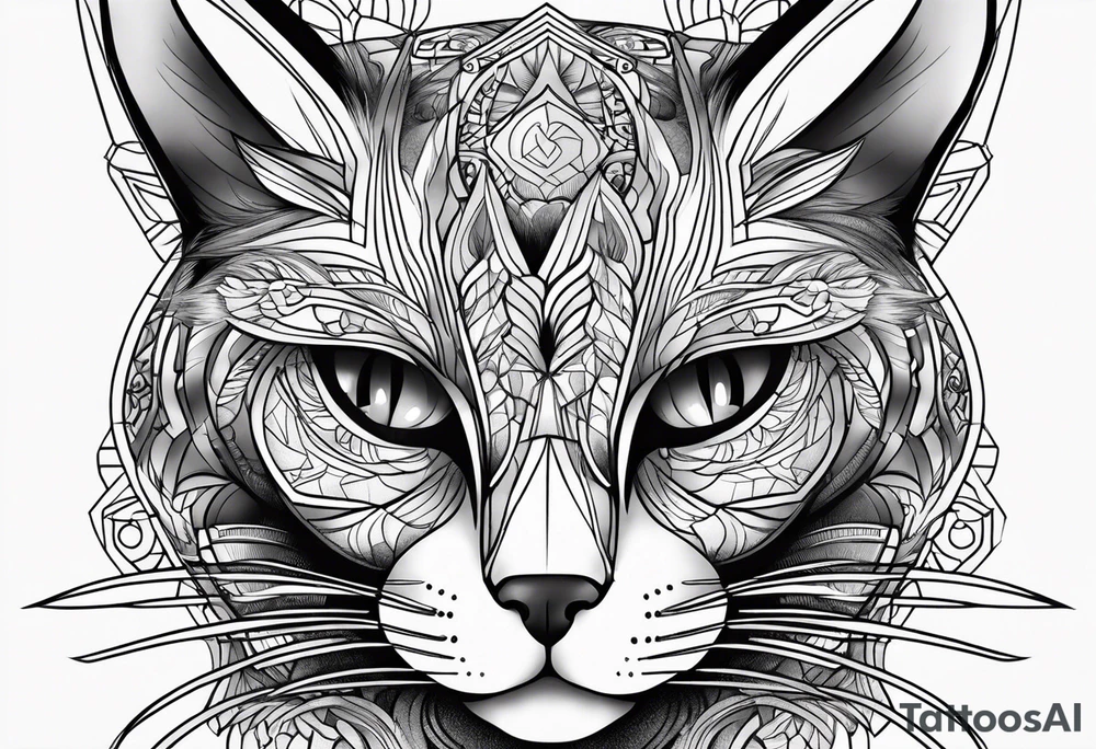 Black cat tattoo idea