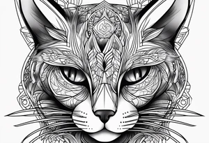 Black cat tattoo idea