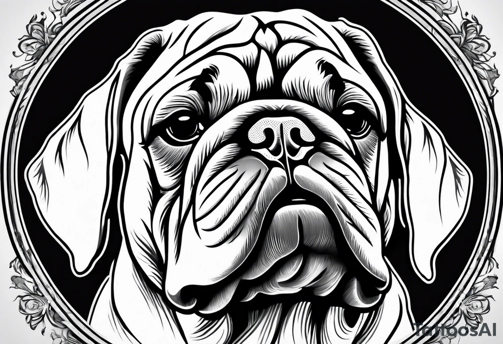 Cute puppy English bulldog tattoo idea