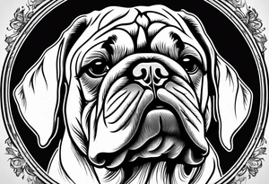 Cute puppy English bulldog tattoo idea