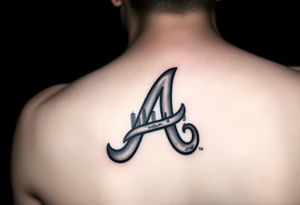 Atlanta Braves letter logo “A” overlapping a piece of the Atlanta skyline in the back. Small and jam packed tattoo idea