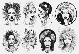 Woman portrait tattoo idea