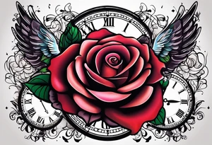 text box, rose, sunlight, dove, clock, tattoo idea