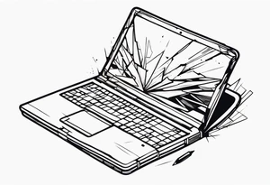 Broken laptop tattoo idea