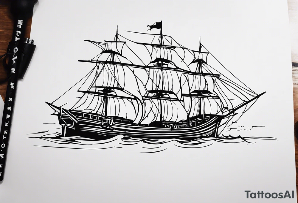 Tattoo bateaux de pirate, film pirate des caraïbe tattoo idea