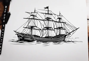 Tattoo bateaux de pirate, film pirate des caraïbe tattoo idea