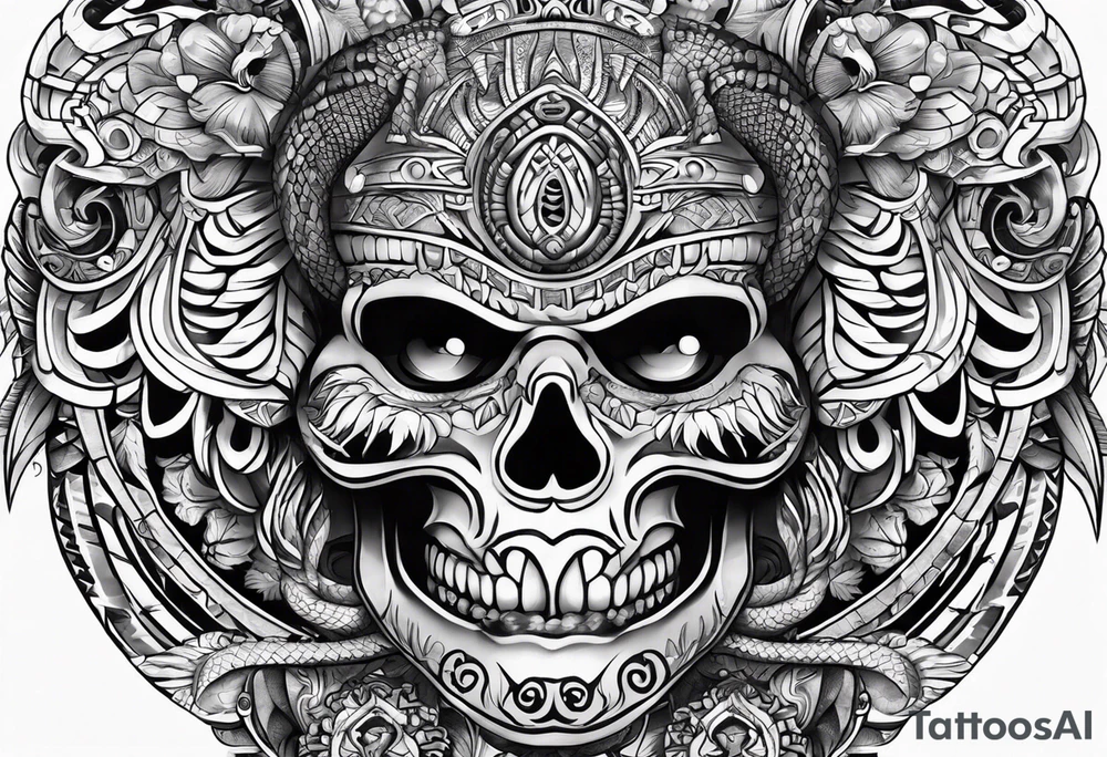 aztec snake sleeve tattoo idea