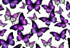 Purple butterflies tattoo idea