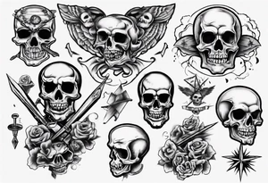 Old school without skulls in the style of Norman Collins tattoo idea