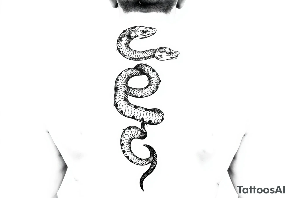 Snake wrapping and going up leg tattoo idea