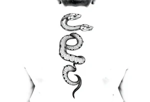 Snake wrapping and going up leg tattoo idea