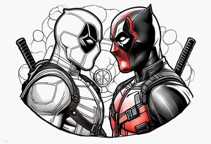 Deadpool punisher Ying yang tattoo idea