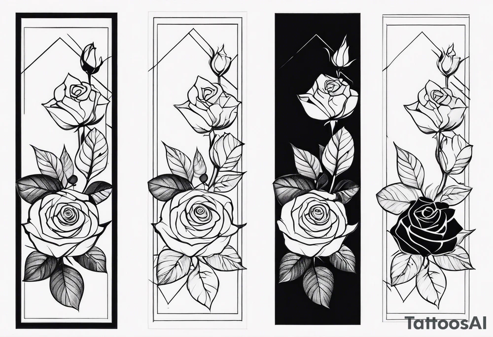 Arm sleeve roses tattoo idea