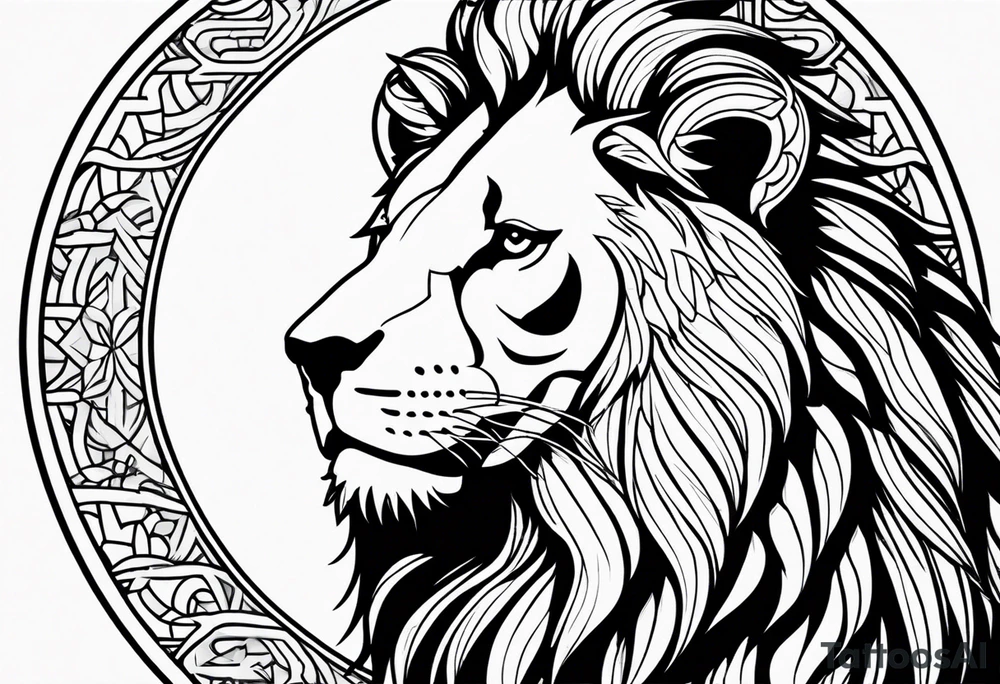 I want to get a tattoo on a lion's arm, the tattoo is related to something religious but may contain something other than the lion tattoo idea