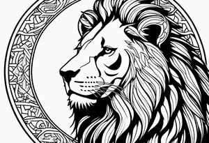I want to get a tattoo on a lion's arm, the tattoo is related to something religious but may contain something other than the lion tattoo idea