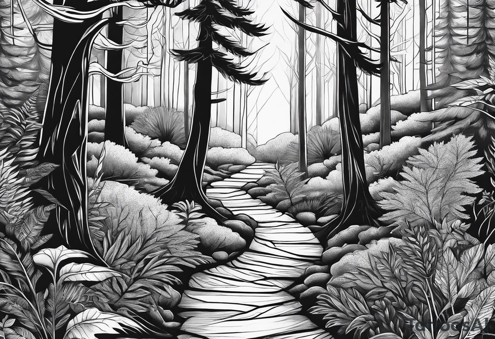 forest on the edges tattoo idea
