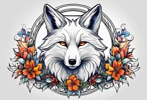 White fox mystic tattoo idea