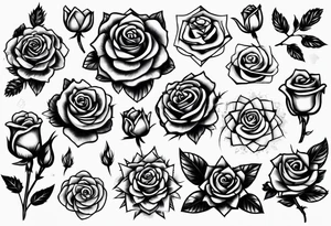 Variety rosebrains flash sheet tattoo idea