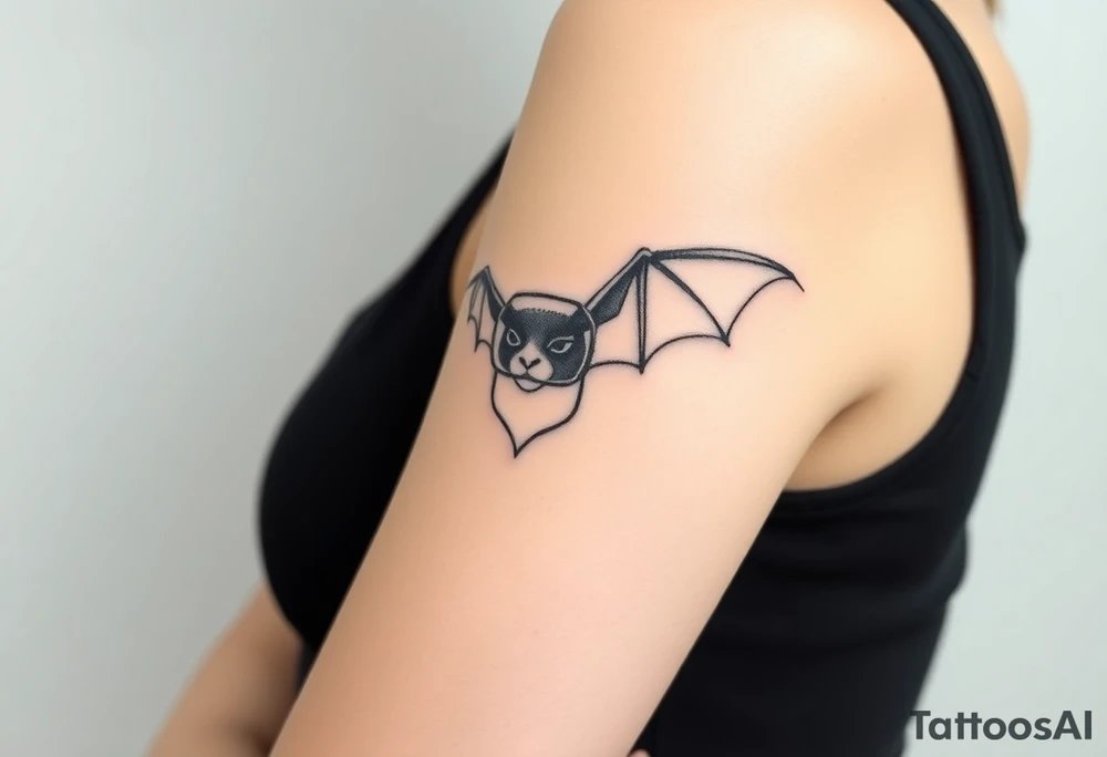 Vampire bat wearing wire framed glasses tattoo idea