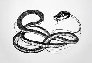A long snake winding tattoo idea