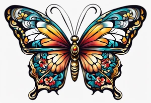 Traditional butterflies tattoo idea