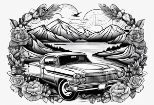 Tattoo idea for a memory of a roadtrip through California showed on a Map tattoo idea