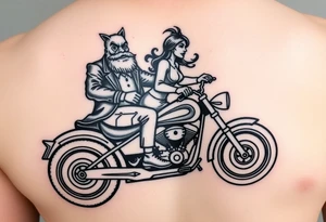 Mr. And Mrs. Taz riding a motorcycle tattoo idea