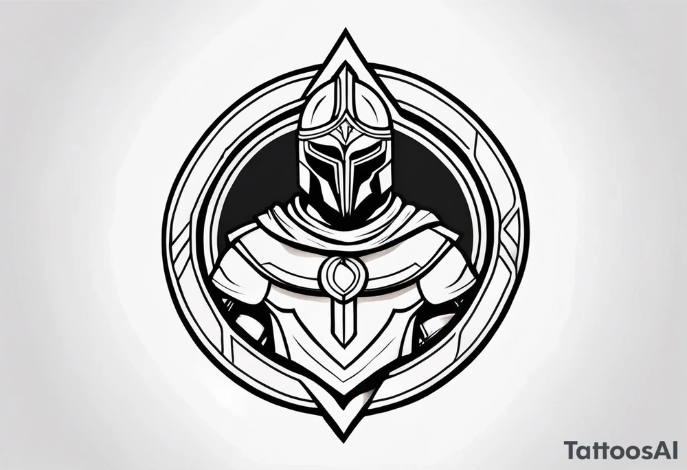 Ancient spartan in a trinity symbol tattoo idea
